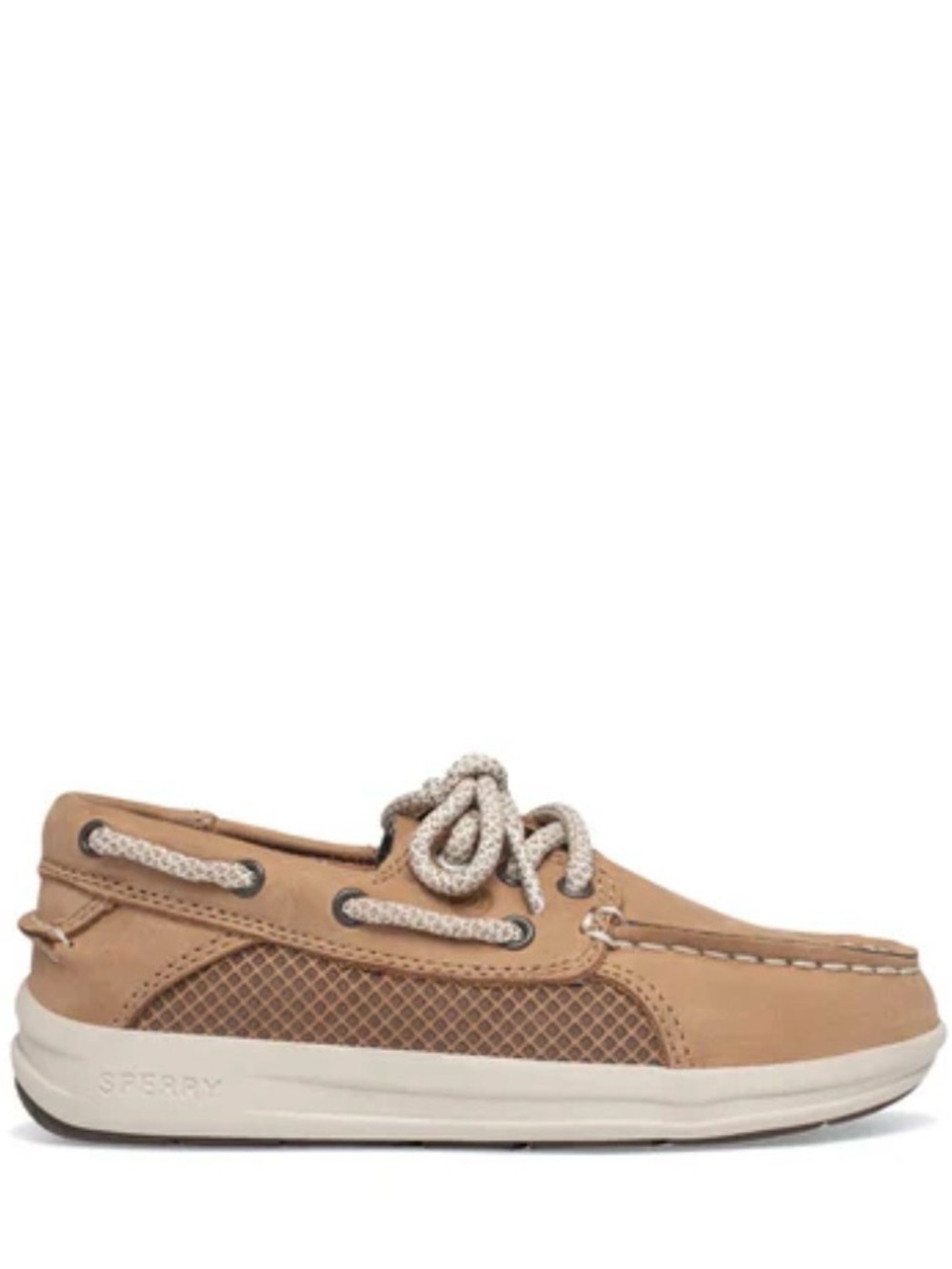 Sperry  Tan and Cream Deck Gamefish Boat Shoe Kids 5